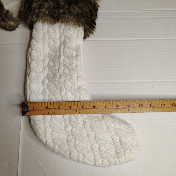 Wondershop at Target Stocking in Cable Knit with Fake Fur Top and Pom Poms - Picture 12 of 16